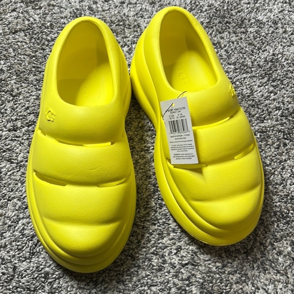 NWOT UGG CLOG Yellow Slip-On Shoes sz 8 Eur 39
